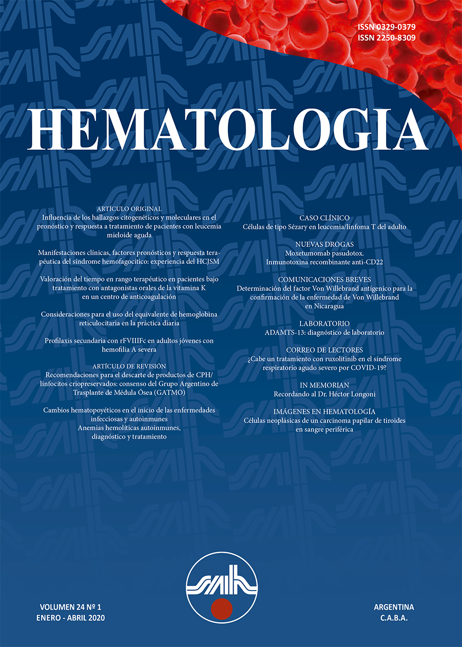 Revista Hematología ENERO - ABRIL 2020